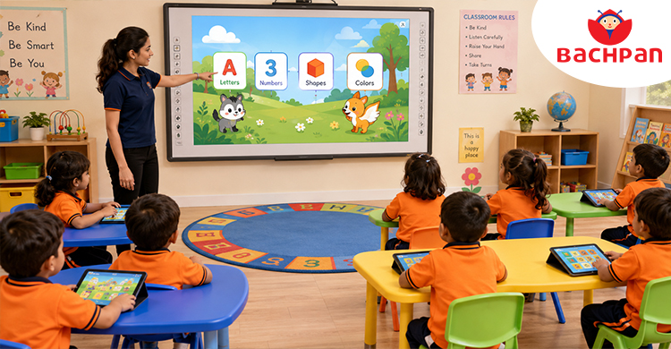 Bachpan Preschool students learning about the five senses through experiential activities