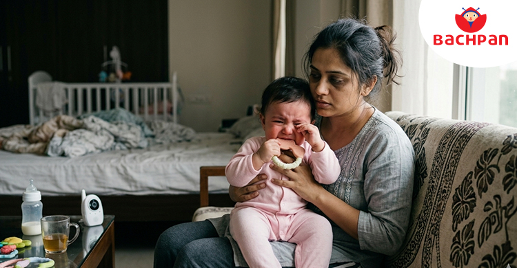 Baby Teething Symptoms-Fussiness and Crying