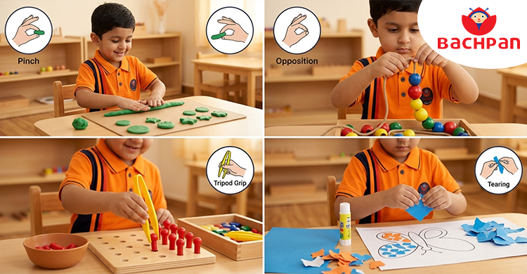 Fine motor activities for children to improve pencil grip and handwriting readiness