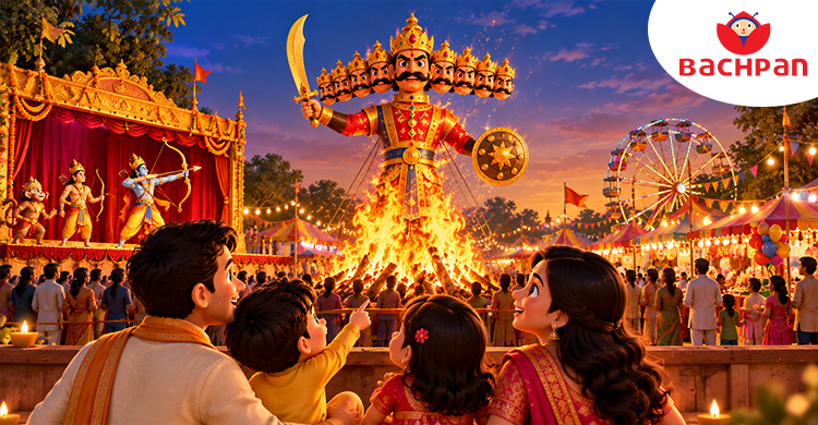 Dussehra festival celebration with traditional activities and festivities