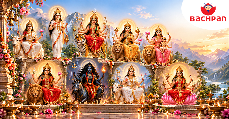 Navratri celebration lasting nine days with traditional festival activities