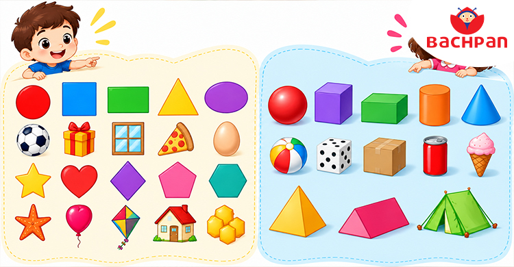 Different types of shapes for kids to learn and identify