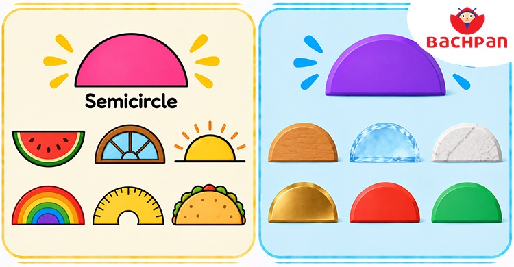 Semicircle-shaped objects that children can identify