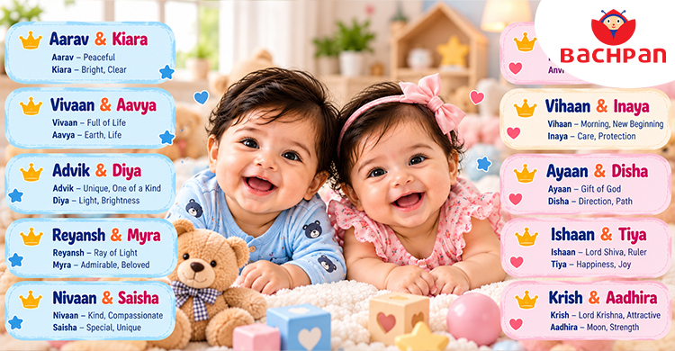 Boy-girl twin baby names with meanings for both siblings
