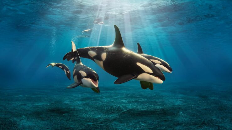 A shark with its young pup