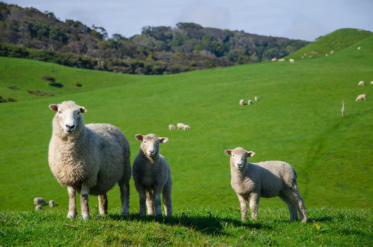 Sheep and lamb, showing animal baby names for kids
