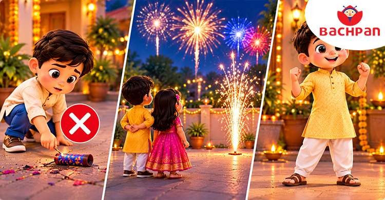 Diwali safety rules for kids when using firecrackers responsibly