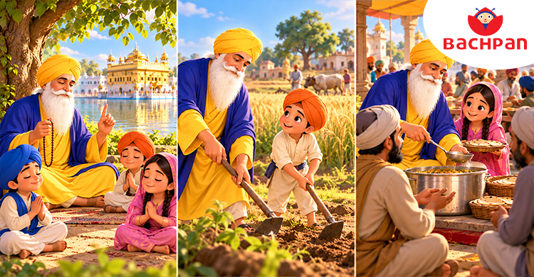 Three main teachings of Guru Nanak Dev Ji for children